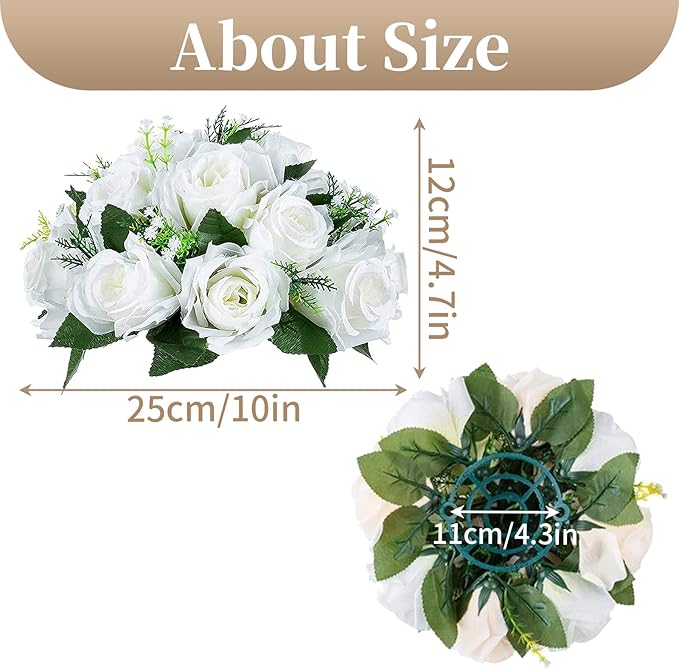 Sziqiqi Artificial Flowers Silk Rose Flowers for Wedding Centerpiece Party Birthday Anniversary Floral Arrangement Decorations