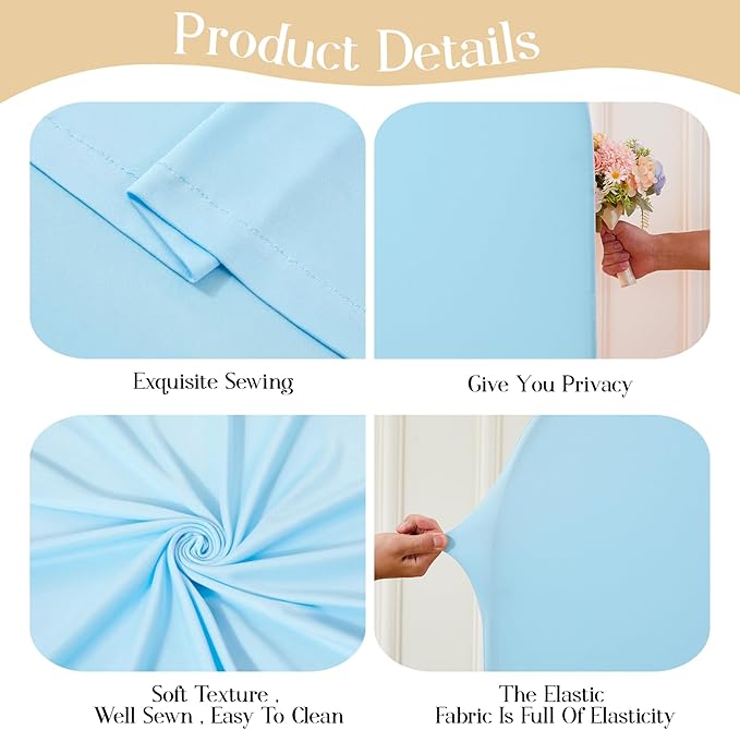 Light Blue Arch Backdrop Cover Set of 2 Baby Blue Arch Cover 7.2 and 6ft Wedding Arch Cover Stretchy Backdrop Bridal Baby Shower Birthday Party Arches Stand Covers Spandex