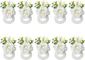 Meldel White Ivory Rose Wrist Corsage, Set of 10, Wedding Bridal Flower Corsage Hand Decor for Prom Party Homecoming, Wristband Flowers Bride, Bridesmaid, Girl