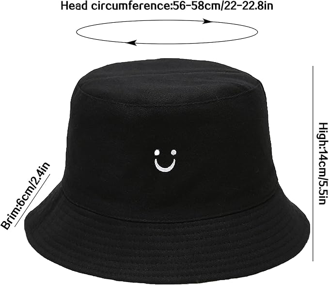 Flower Reversible Bucket Hat Cotton Summer Travel Beach Sun Hats Emboridery for Women Men