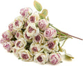 Rose Artificial Flower 28pcs Realistic Faux Silk Roses Fake Flowers Bouquets Arrangements Decor for Wedding Spring Mother's Day, Home Table Decorations, Light Purple Flower