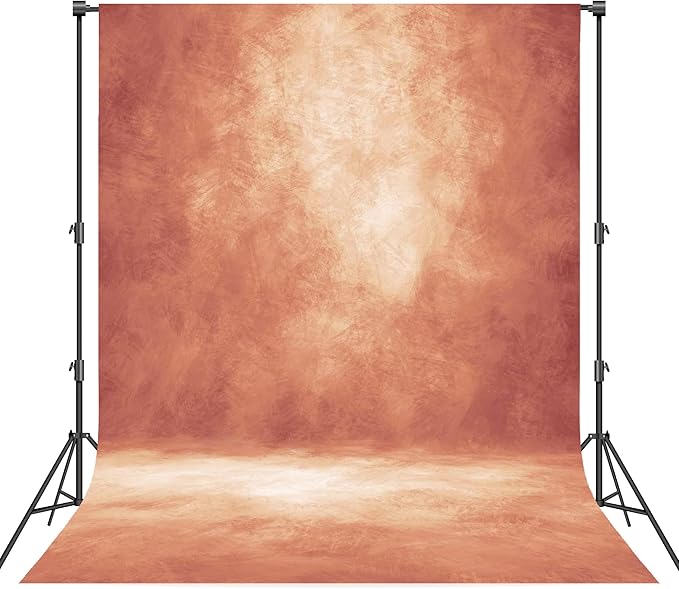 Abstract Professional Photography Backdrop for Portrait Photo Props Booth Background Photoshoot Studio with Polyester Fabric Roller Pocket on Top(8x12ft,Brick Red,No Stand)