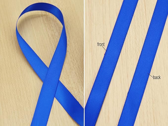 Royal Blue Double Faced Satin Ribbon 5/8 inch Flower Boutique Gift Wrapping Ribbon 15mm 100yards Continuous Fabric Silk Bow Ribbon for Christmas-DIY Crafts Hair Headband-Sewing-Wedding Decoration