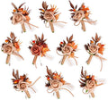 TINGE TIME Boutonniere for Men, Groom and Best Man Boutonniere for Wedding Ceremony Anniversary, Formal Dinner Party and Rustic Fall Wedding Marriage (Maple Red)
