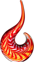 Luxury Lane Hand Blown Abstract Sun Conure Sommerso Art Glass Sculpture for Home Decor 12 inch Tall Centerpiece Table Decoration