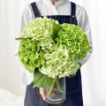 4PCS Green Artificial Hydrangeas, 21” Latex Silk Real Touch Lifelike Hydrangea Artificial Flowers,Large Faux Flowers for Wedding Outdoor Kitchen Table Home Garden