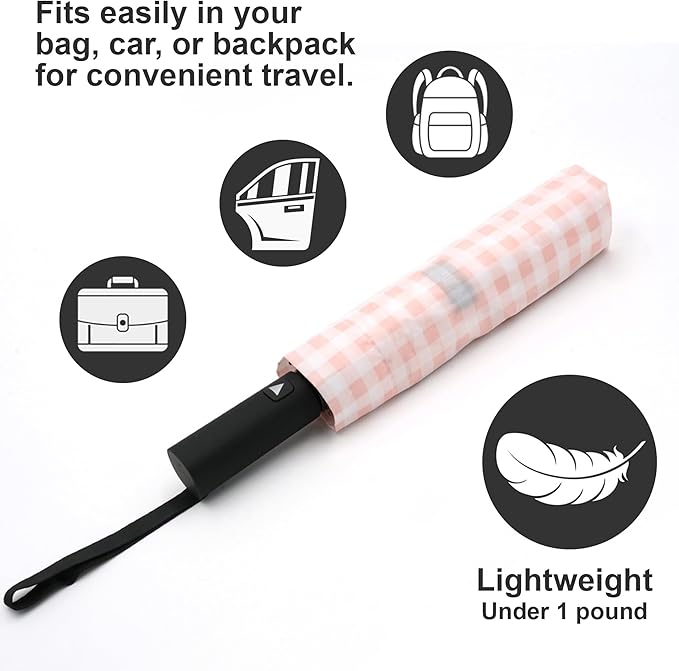 Nollia Windproof Automatic Travel Umbrella, Compact Portable with Reinforced Ribs for Sun & Rain