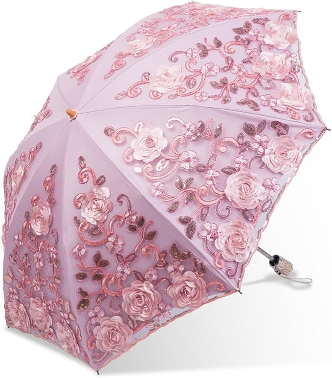 Honeystore Flower Lace Parasols for Wedding Party Lace Bridal Umbrella