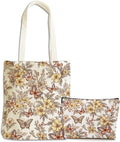 Flower Plant Lover Gifts for Women Canvas Tote Bag with Makeup Bag Cosmetic Bags Grocery Bags for Shopping Christmas