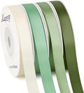 3/8 Inch Green Satin Ribbon, 4 Rolls Total 40 Yards, Double Faced Mixed Green Thin Ribbon for Gift Wrapping, Flower Bouquets, Crafts, Wedding Christmas Decorations
