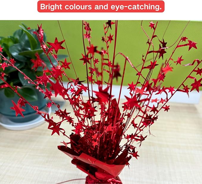 ALISSAR 2-Pack Glitter Red Centerpieces-Table Decorations for Home Decor Birthday Wedding Anniversary Decor (Red)