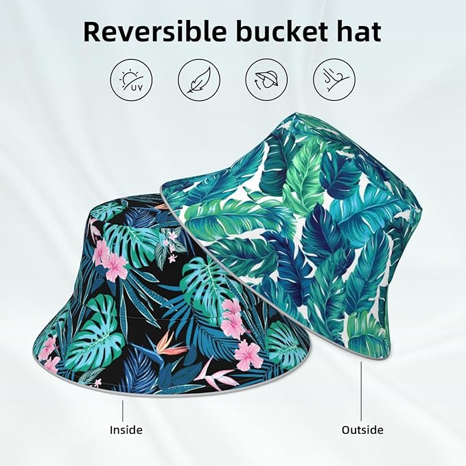 Hat Reversible Fisherman Hats Double Sided Wearing for Women Men Boys Girls