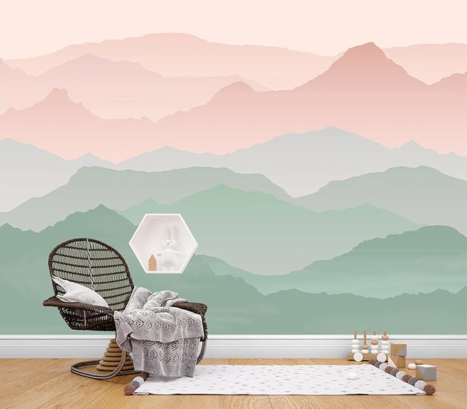 Eierme-Mountain Landscape Background Mural Wallpaper Peel and Stick 160" x 114"