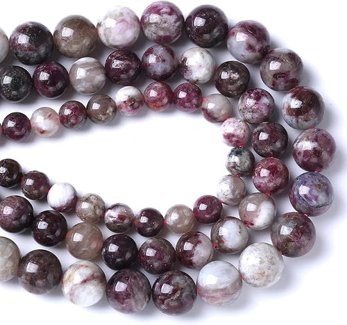 10MM 36PCS Natural Stone Colorful Tourmaline Gemstone Loose Beads for Jewelry Making DIY Bracelet Necklace 1 Strand