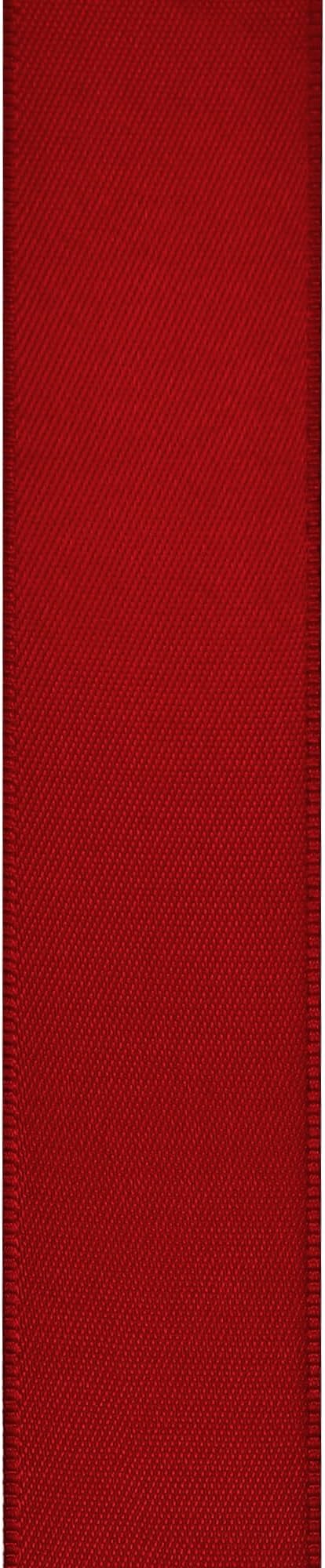 LIUYAXI Red Double Faced Satin Ribbon, 1" X Continuous 25 Yards, Ribbons Perfect for Gift Wrapping Wedding Bouquet Decor DIY Craft Bow Making & Other Projects