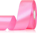 Flamingo Pink Ribbon 1-1/2 Inch 30 Yards Single Face Satin Ribbon for Flower Bouquet, Fabric Ribbon for Gift Wrapping Crafts Hair Accessories Sewing Wedding Christmas