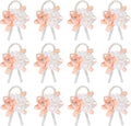 MECCANIXITY 12Pcs Wrist Corsage Artificial Flower Bracelets Rose Wrist Bride Groom Decorative for Wedding Ceremony Prom Party Anniversary Light Orange