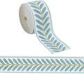 OLYCRAFT 10.9 Yards Jacquard Ribbon Trim 2.4 Inch Leaf Pattern Jacquard Polyester Ribbons Blue Leaf Jacquards Woven Embroidery Trim for DIY Sewing Crafts Handmade Bag Belts Clothing Decoration