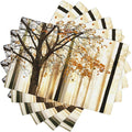 Autumn Forest Placemats Set of 6,Kitchen Table Mats for Dining Outdoor Home Decor Linen 12x18 Inch 6 PCS, Style-9