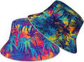 Bucket Hat Beach Summer Sun Hat Reversible Fisherman Hats Double Sided Wearing for Women Men Boys Girls