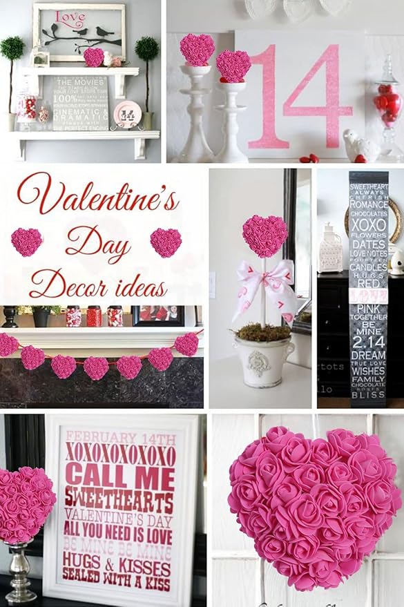Mini Foam Rose Heads 500PCS Artificial Flower Foam Fake Flower Bulk for DIY Crafts Wedding Bouquets Baby Shower Centerpieces Floral Arrangements Party Tables Home Decorations(Deep Pink)