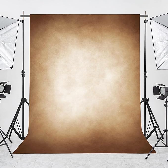 Abstract Latte Brown Professional Photography Backdrop for Adult Portrait Photo Props Booth Background Photoshoot Studio with Thick Ployester Fabric Roller Pocket on Top (5x7 ft)
