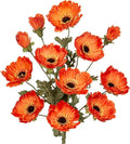 28.3" Orange Artificial Flowers Poppy Flowers 3Pcs Silk Fake Poppy Flowers Real Touch Faux Poppies Spring Flower Long Stem Arrangement with 4 Heads for Party Centerpiece Bouquet Table Home Decoration
