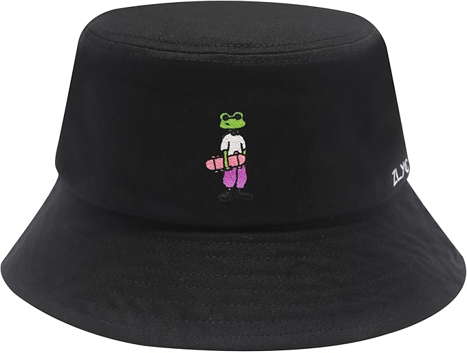 ZLYC Unisex Fashion Embroidered Bucket Hat Summer Fisherman Cap for Men Women