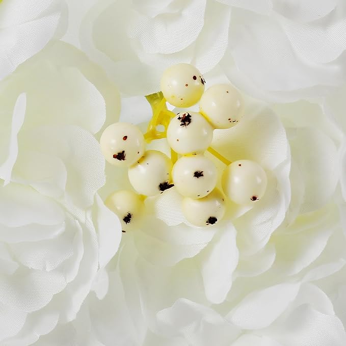 12 Pcs White Flower Wall Flowers Backdrop Artificial Flower for Backdrop Flowers Decoration 3D Floral Panels for Wall Decor Home Party Wedding Room Decoration (60x40cm/White+Yellow)