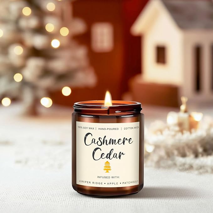 6 Pack Fall Winter Scented Candles for Home, Candles Gifts Sets for Women Men Birthday Thanksgiving Christmas, 7.1Oz Large Jar | Long Lasting Soy Wax Candles with Cinnamon Apple, Smoke Vanilla