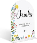 Acrylic Wedding Signs Drinks Please Help Yourself Sign, 6x8" Floral Themed Arch Acrylic Dessert Table Decor, Love Is In Bloom & Baby In Bloom Decorations for Baby Shower Bridal Shower Engagement