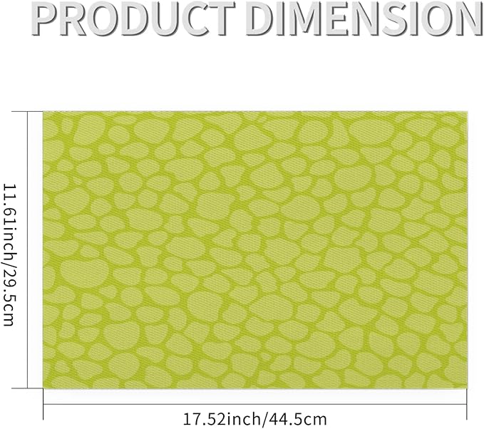 Sage Green Modern Placemats Set of 4 PVC Vinyl Non Slip Table Mats Waterproof Heat Resistant Place Mats Washable Wipeable Dining Table Mat for Kitchen Party Farmhouse Indoor Outdoor Decorative