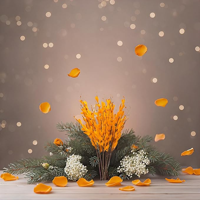 UiiziC Artificial Flowers Jasmine 8 PCS 31"/80cm Faux Plants Bulk Fake Flower Bouquet for Vase Fillers Floral Arrangement Wreath Wedding Party Bouquets Garden Centerpieces Decor (Orange)