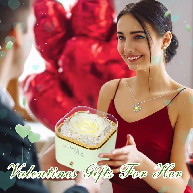 Beferr Preserved Rose with Necklace for Mom Birthday Gifts Eternal Roses Fresh Flowers for Delivery Prime Christmas Day Gifts for Her Mother Grandma Wife Sister Daughter Girl Friends