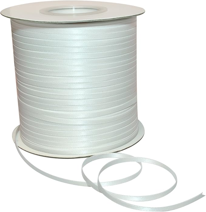 Morex Ribbon Double Face Satin Ribbon 1/8" X 500 YD White Ribbon for Gift Wrapping, Birthday Gift Cards, Satin Dress for Women, Silk Ribbons for Crafts, Wedding Gifts for Couple