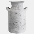 Rustic Vintage Metal Flower Vase for Decor Milk Jug Small Vases for Flowers Kitchen Decorations, Cylindrical,Perfect for Kitchen, Dining Room, Living Room,Housewarming Gift,White