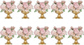 Nuptio Pcs of 10 Mini Sized Metal Urn Planter Elegant Wedding Centerpieces Vase for Wedding Party Decoration, 12.6cm/4.96" Tall Trumpet Vase Flower Holder for Anniversary Ceremony