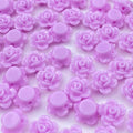 200pcs Acrylic Rose Flower Beads Candy Color Flat Back Spacer Beads Loose Pastel Colorful Decor for DIY Crafts Jewelry Making Bracelet Necklace Earrings(Light Purple)