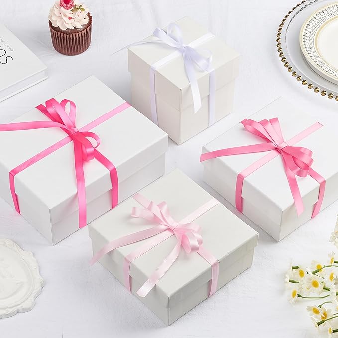 3/8 Inch Pink Satin Ribbon, 4 Rolls Total 40 Yards, Double Faced Mixed Pink Thin Ribbon for Gift Wrapping, Flower Bouquets, Crafts, Wedding Christmas Decorations