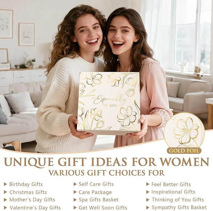 Birthday Gifts for Women Self Care Package Get Well Soon Gift Baskets, Thinking of You Inspirational Sympathy Spa Gift Baskets for Women, Unique Christmas Gifts Set for Best Friend Mom Sister Wife Her