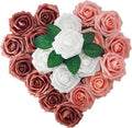 [25 PCS] Multi Pink Roses Artificial Flowers with Long Stem Real Touch Fake Foam Roses for Decoration DIY Wedding Bouquets Centerpieces Bridal Shower Mothers Day Party Flower Arrangements Home Decor