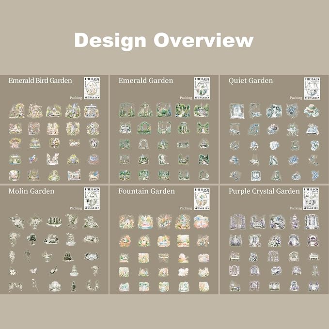 150Pcs Garden Theme PET Sticker Set, Floral Landscape Scrapbook Supplies for Journaling, Junk Journal, DIY Crafts, and Decorative Projects