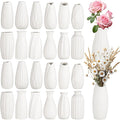Ceramic Bud Vases, Set of 24 White Vases for Centerpieces Small VAses for Flowers Mini Ceramic Vase for Pampas Grass Vase Bulk for Wedding Table Centerpieces Decoration Boho Home Decor DIY Gift