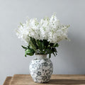 SIDUCAL Ceramic Vintage Vase, 5.83 Inch Retro Ice Cracked Chinoiserie Floral Vase, Rustic Farmhouse Vases for Home Decor, Bookshelf, Garden, Chinoiserie Decor, Tuscan Decor, Gray Floral Pattern