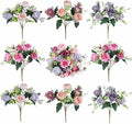 8 Bundles Peonies Artificial Flowers Silk Peonies Faux Flowers Fake Peonies Artificial Flowers Peonies Bouquet for Table Centerpieces Decoration Wedding Decor Home Party Decor (Multicolor)
