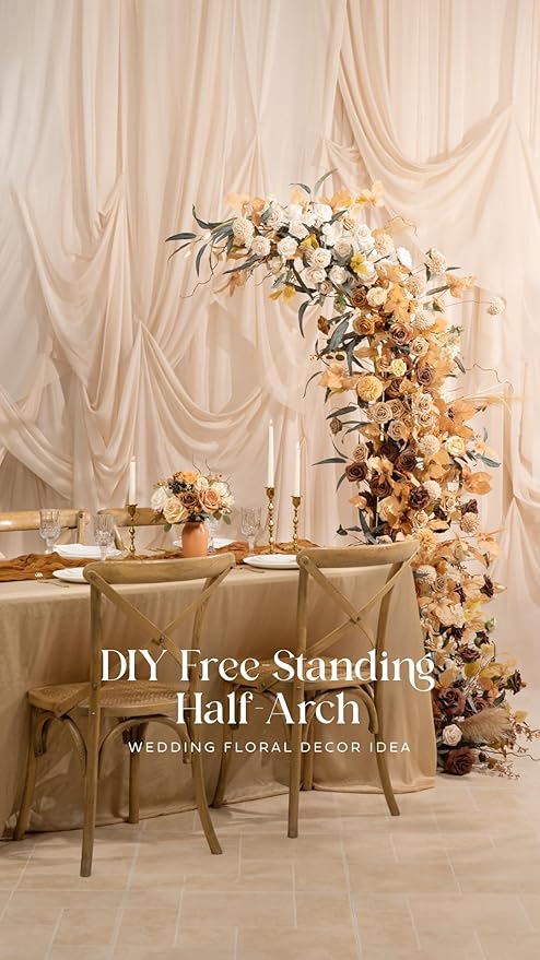 Ling's moment Artificial Flowers 25Pcs Gold Roses Decor w/Stems,3" Real Touch DIY Foam Floral for Wedding Bouquet/Centerpieces, Outdoors Party Backdrop, Room/Table, and Garden/Pot Decorations