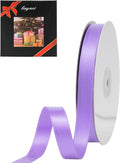 LIUYAXI Light Purple Satin Ribbon, Double Faced 5/8" X Continuous 25 Yards Ribbons Perfect for Gift Wrapping Bows Bouquet Wedding Craft and More