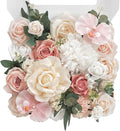 TINGE TIME Artificial Flowers Combo Mix Silk Flowers Pink Roses w/stem for DIY Wedding Bridal Bouquets Baby Shower Floral Arrangement Table Centerpieces Home Decorations (Dusty Rose & Champange)
