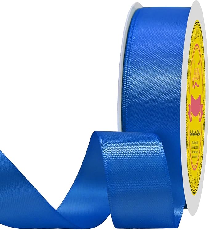 Royal Blue Satin Ribbon 7/8 inch X 100 Yards Polyester Ribbon for Gift Wrapping Very Suitable for Weddings Party Hair Bow Invitation Decorations and More