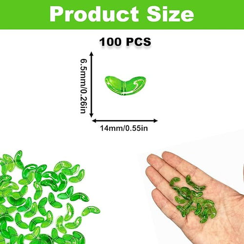 100PCS Tulip Leaves Acrylic Beads, Mini Green Leaf Beads for Tulip, Translucent Green Tulip Leafbud for Jewelry Making, Creative Leaves Beads for Earrings Bracelets Necklaces Lanyard DIY Handicrafts